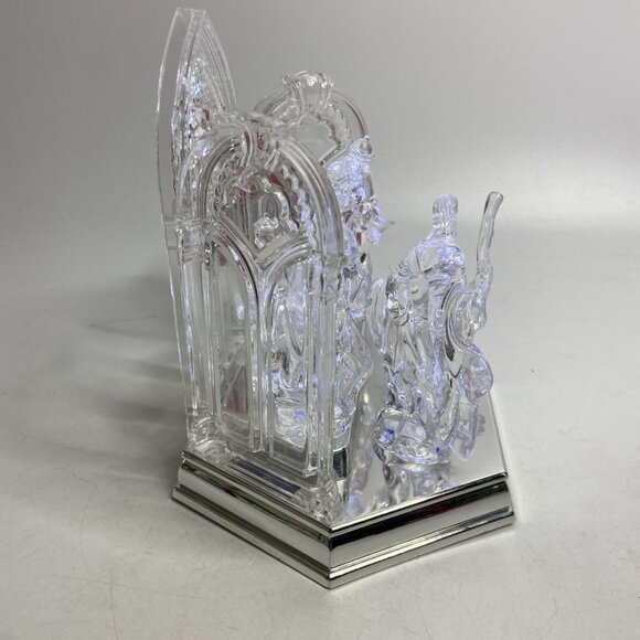 Happy Holiday Christmas Nativity Manger Light Up Musical Acrylic Plays Songs 7.7 - Picture 3 of 11